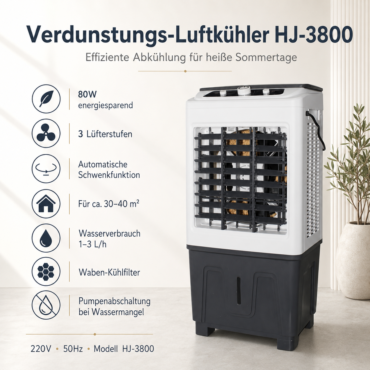 HJ-3800 Verdunstungs-Luftkühler