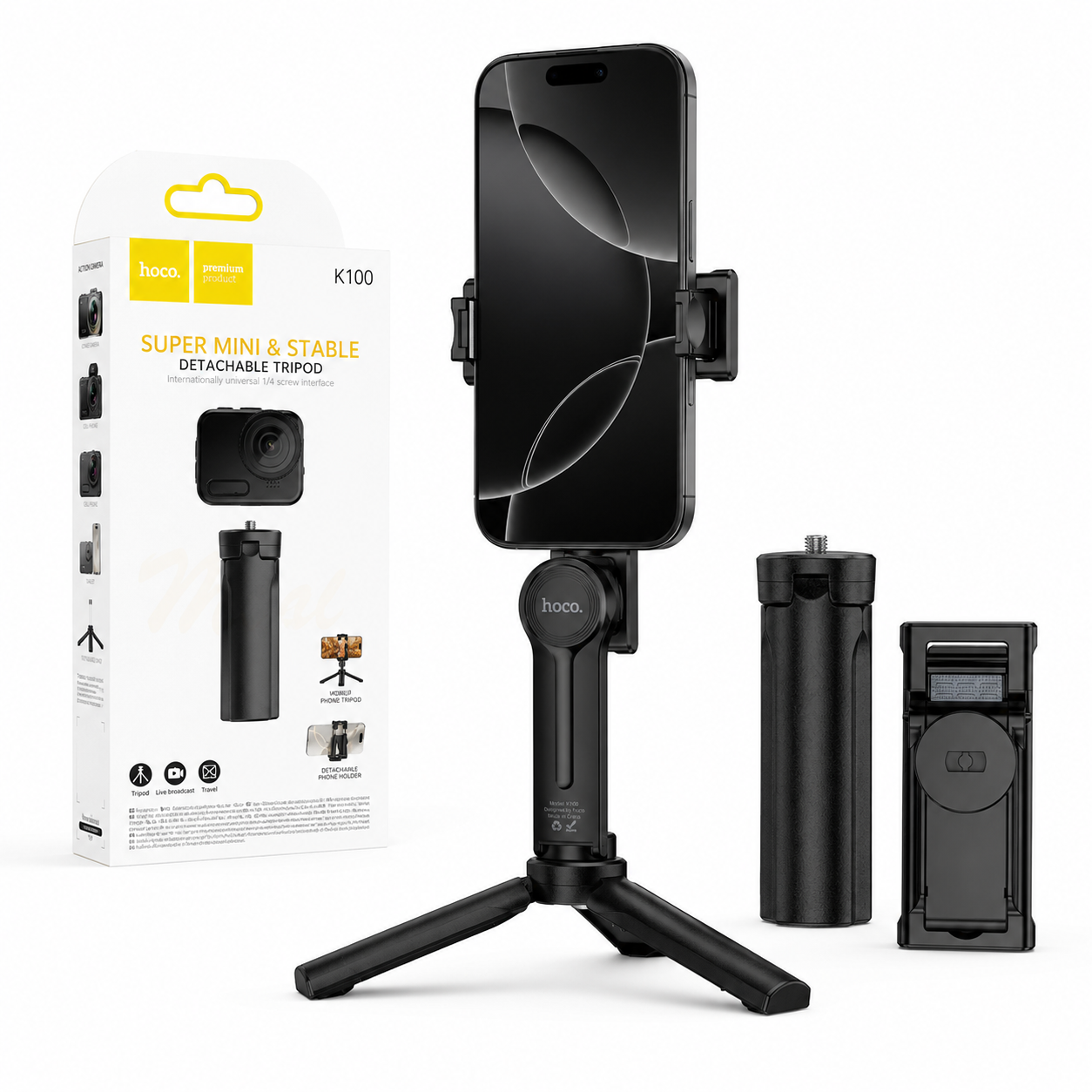 hoco K100 Handyhalter mit Smartphone und Actionkamera Aufnahme