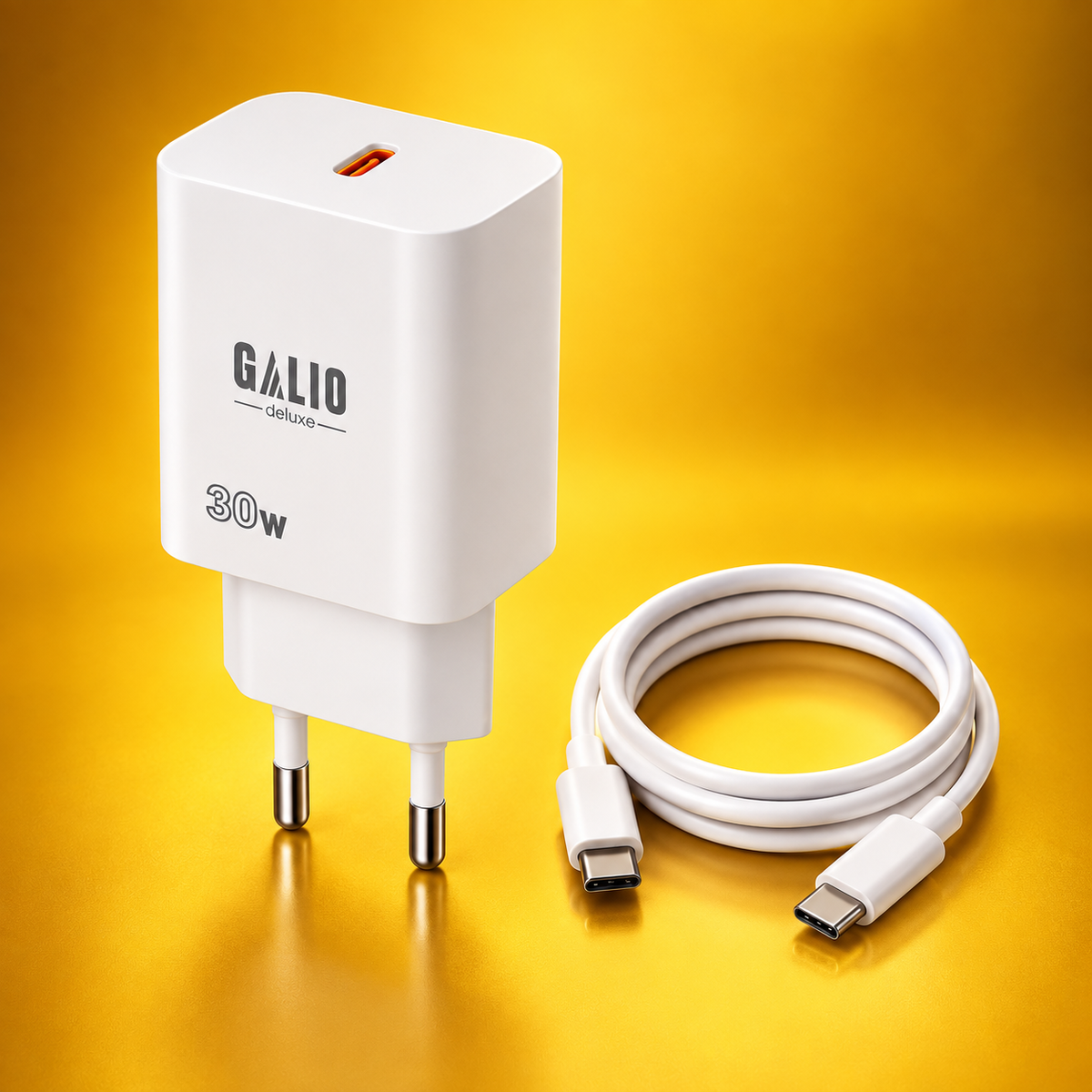 GALIO deluxe 30W GaN USB‑C Ladegerät mit PD/PPS & 1‑m‑Kabel